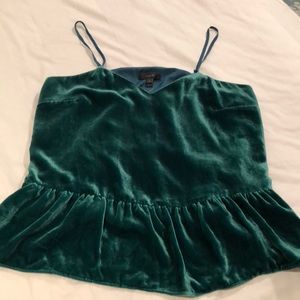 J. Crew jade color velvet camisole